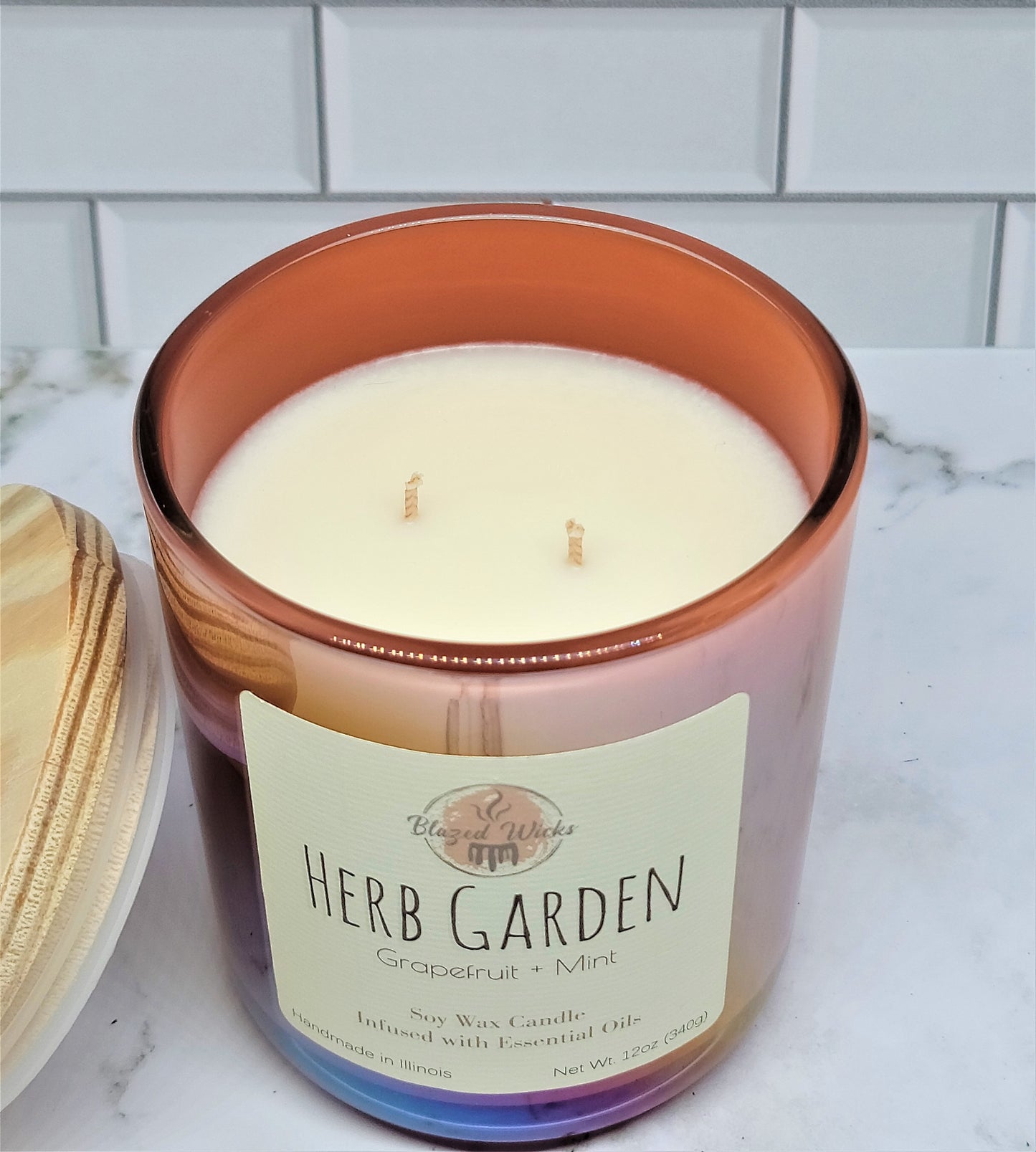 Herb Garden (Grapefruit + Mint) 12oz Soy Wax Candle