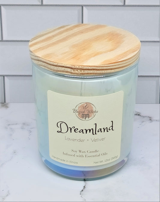 Dreamland (Lavender + Vetiver) 12oz Soy Wax Candle