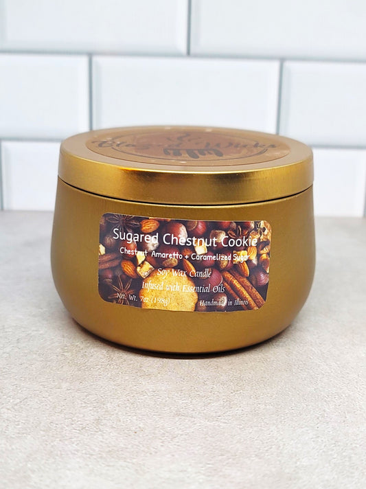Sugared Chestnut Cookie (Chestnut  Amaretto + Caramelized Sugar) 7oz Soy Wax Candle